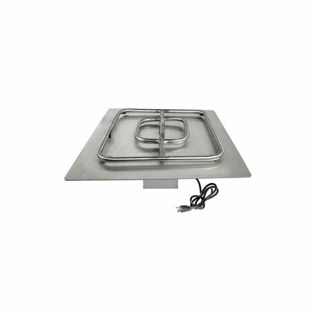 The Outdoor Plus 18 x 18 Square Flat Pan & 12 Square Stainless Steel Burner - Plug & Play Electronic Ignition OPT-999BP18E110